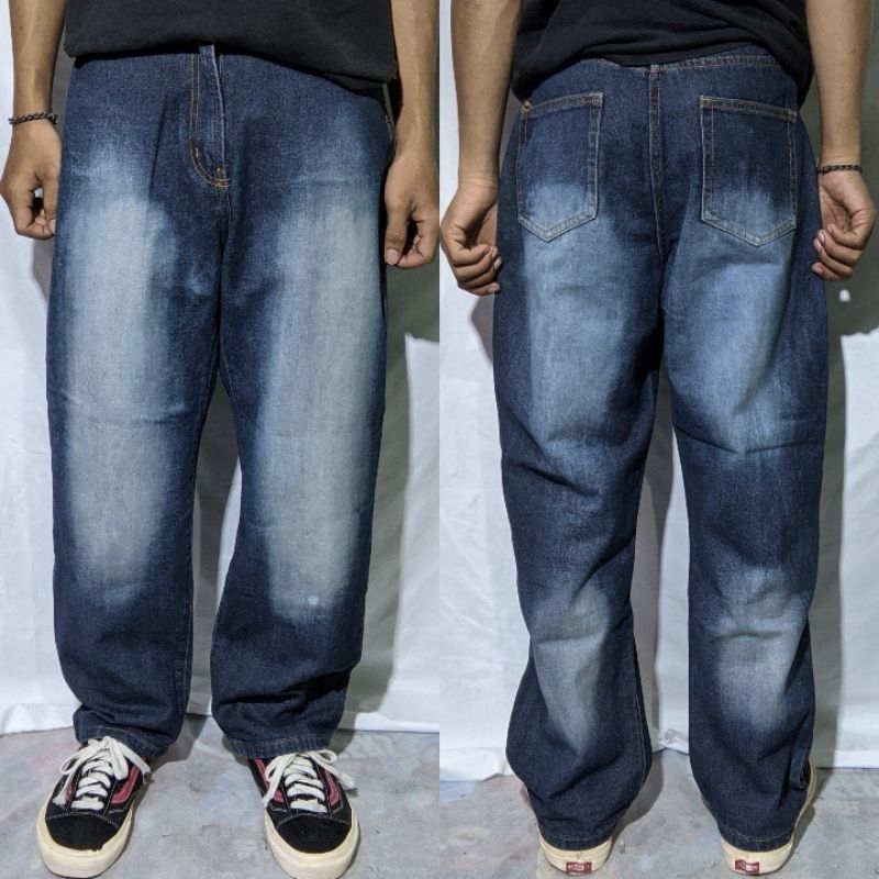 Celana Panjang Longpants Jeans Ingni Dark Blue Washed Fading Original Second Preloved #CJ316