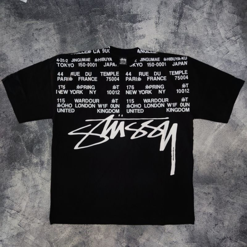 Kaos T-shirt Stussy Location Second bekas