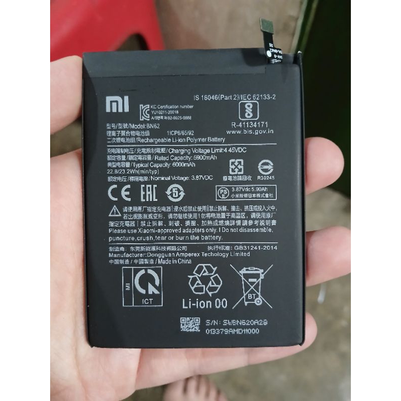 BATRE BATERAI HP MODEL BN62 XIAOMI ORI
