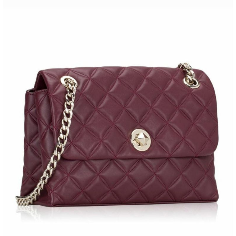 Kate Spade Natalia Medium Flap Shoulder Bag Cherrywood