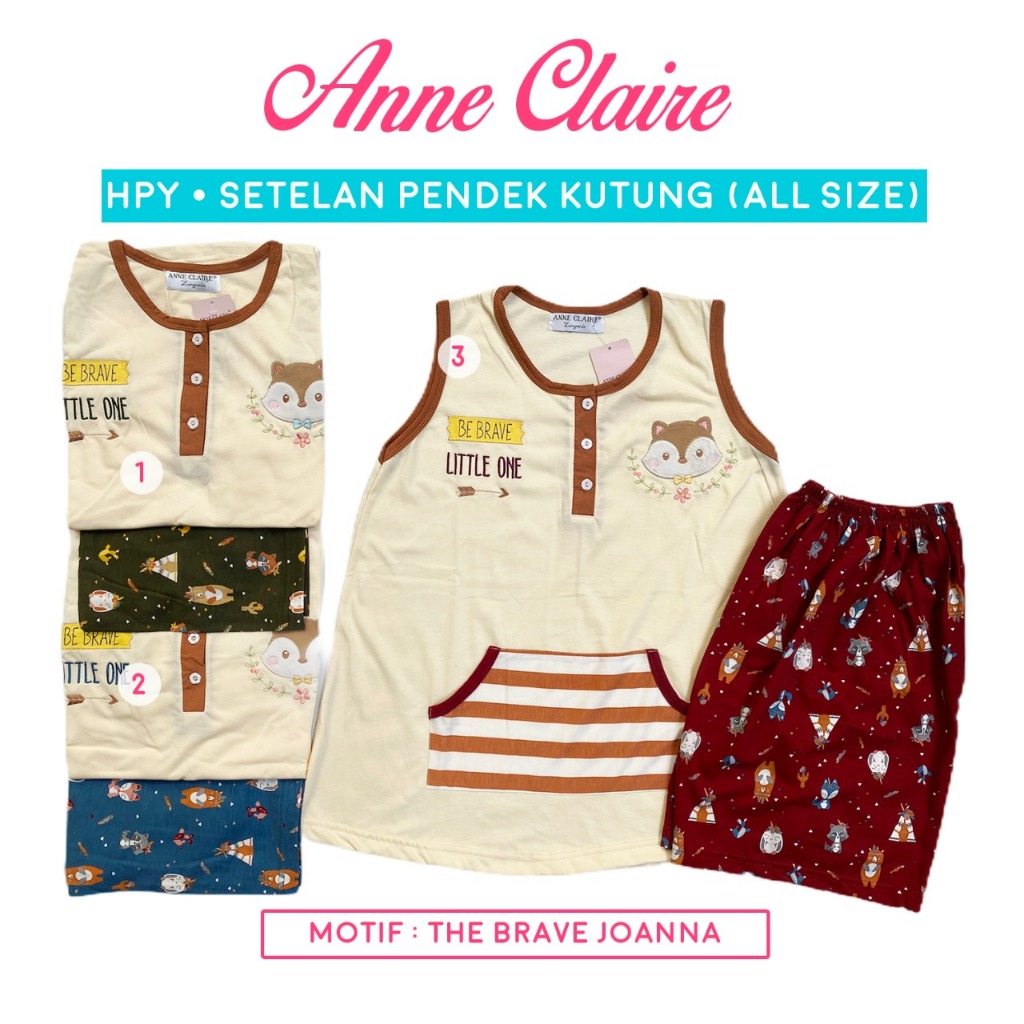 Setelan HPY Kutung - Celana Pendek Anne Claire All Size Dewasa