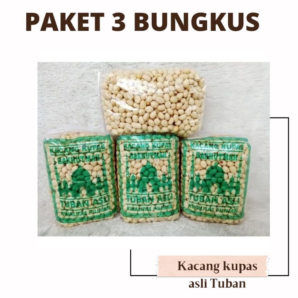 

Pro Seller 3 PCS Kacang Kupas Asli Tuban kualitas super kemasan 35 gr