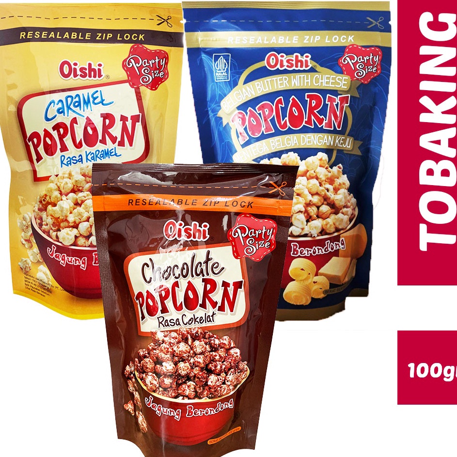 

Extra promo Oishi Popcorn Caramel Coklat Camilan Snack Jagung Pop Corn 1gr