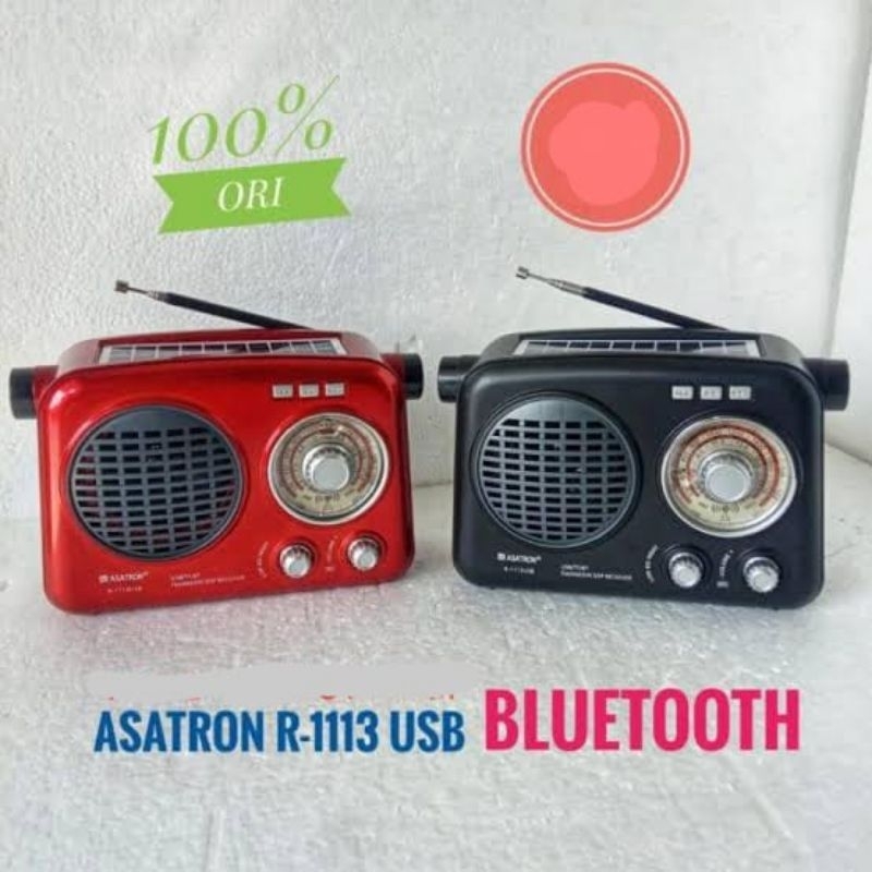 RADIO FM RETRO BLUETOOTH ASATRON R-1113 USB 100% ORI PANEL SURYA