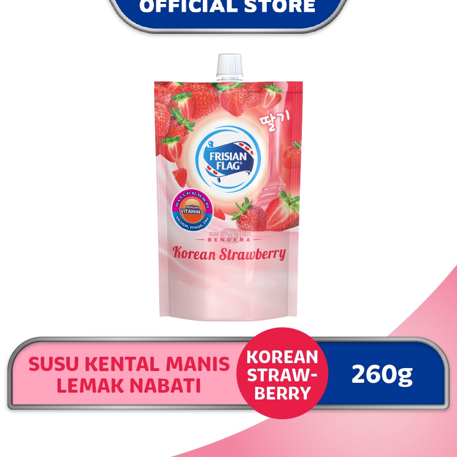 

Cepaat Frisian Flag Bendera Kental Manis Korean Strawberry Pouch 26g