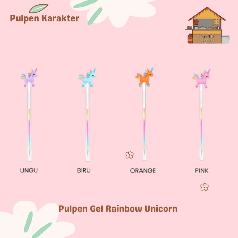

Pulpen Gel Karakter Unicorn Pulpen Tinta Pena Pelangi Lucu Alat Tulis