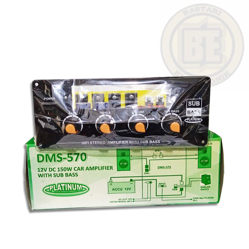 Kit Power Speaker aktif 12V DC 1500W Amplifier with SUB BASS - DMS 570