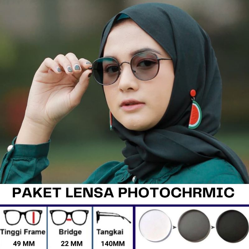 Paket Kacamata 2261 Lensa Antiradiasi Photochromic Blueray