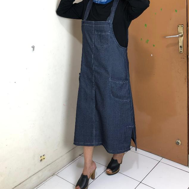 Jumpsuit Overall Jeans Rok Panjang Wanita