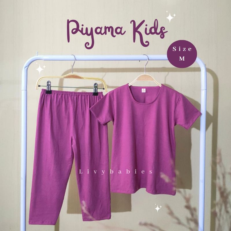 Piyama Anak Rayon Polos ( Size M)