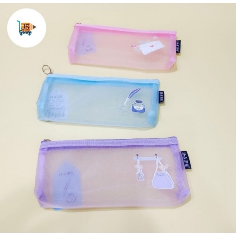 

Tempat Kotak Pensil Transparan Resleting