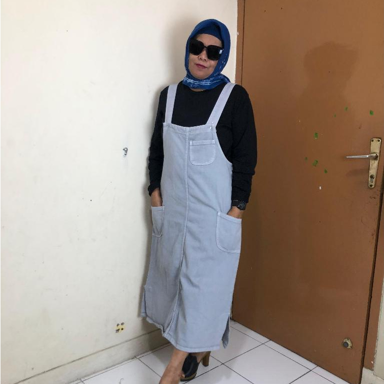 Jumpsuit Overall Jeans Rok Panjang Wanita