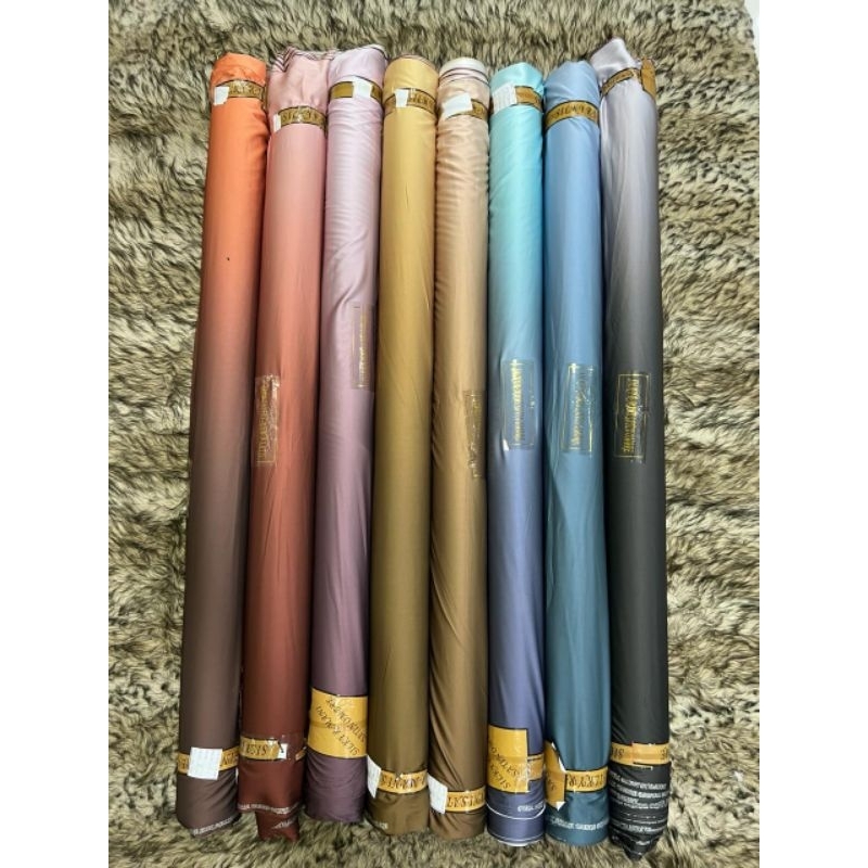 COD | bahan kain armani silk ombre | kain polos 2 warna | kain silk gradasi seragam bridesmaid | kai