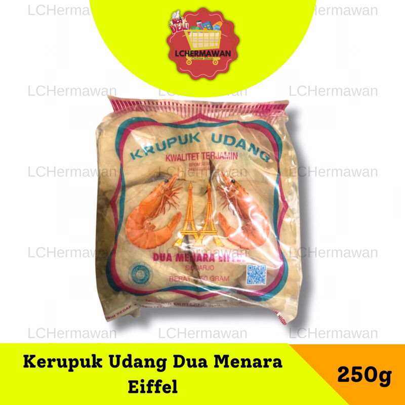 

kerupuk udang mentah dua menara eiffel kemasan 250 gr