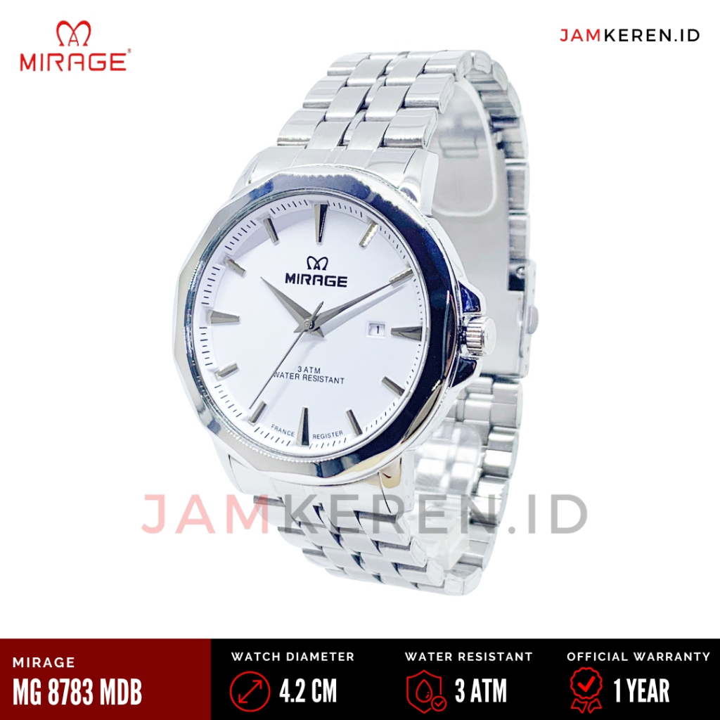 JAMKEREN Mirage Original Jam Tangan Mirage 8783 M 8783M Stainless Steel, Original dan Bergaransi Res