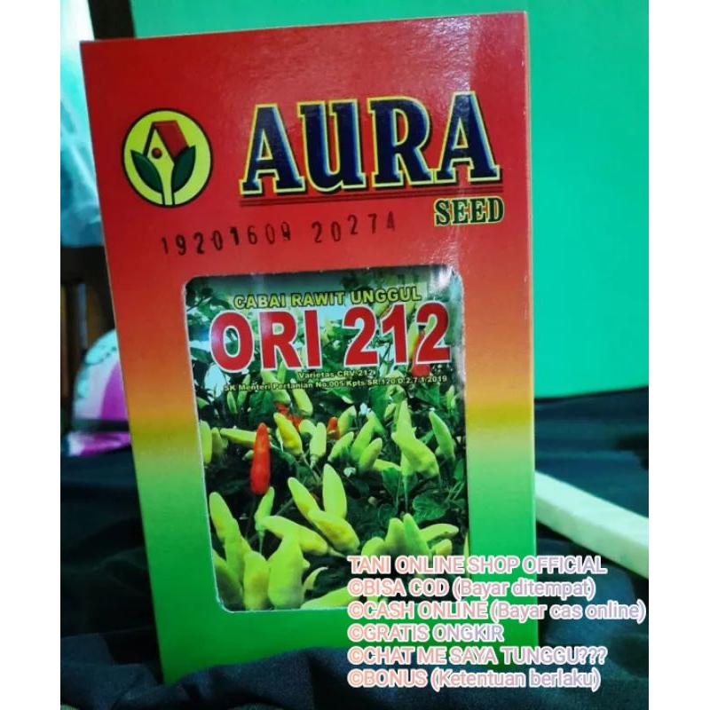 Benih Bibit Cabai Rawit Ori 212 F1 (Umur Genjah Pendek Produksi Tinggi, Tahan Virus dan Umur tanaman
