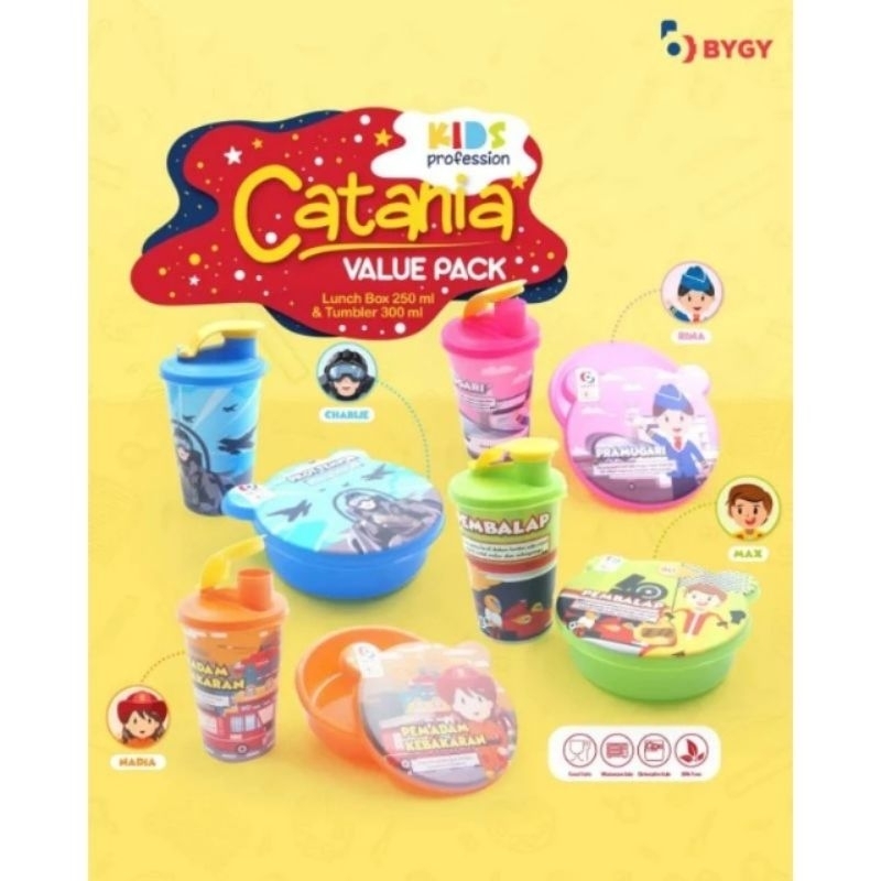 LUNCH BOX SET BOTOL CATANIA TEMPAT BEKAL ANAK PROFESI KOTAK MAKAN KARAKTER