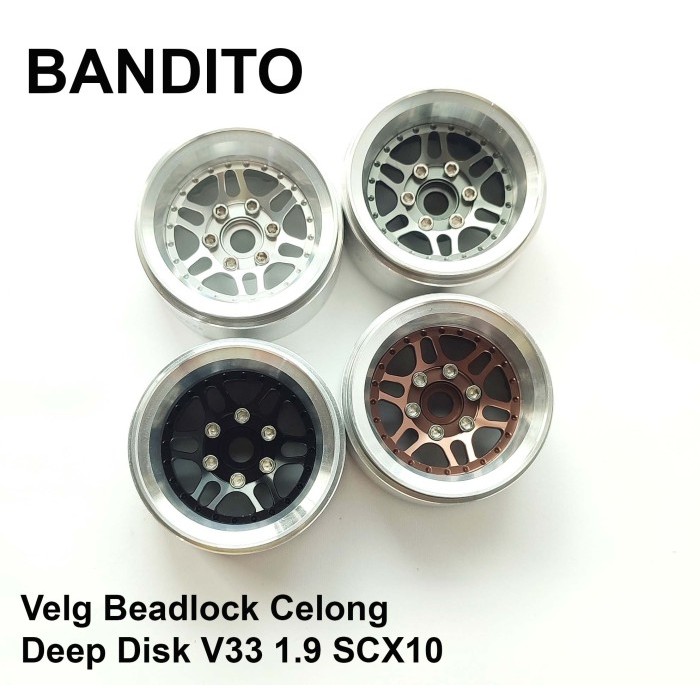 Bandito Velg Beadlock Celong Deep Disk V33 Silver 1.9 SCX10