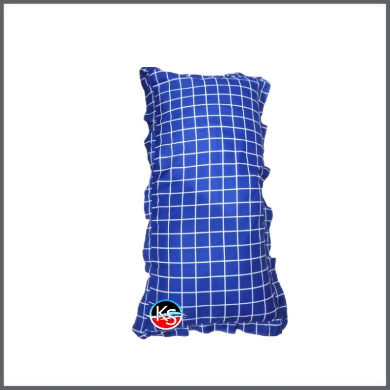 Sarung Bantal Cinta Jumbo Motif Kotak Biru