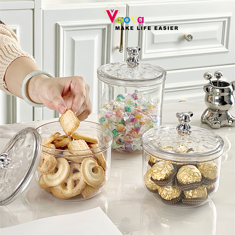 VOOVA Toples Kue/ Toples Penyimpanan Snack Makanan Ringan/ Toples Aesthetic/ Toples Serbaguna/ Konta