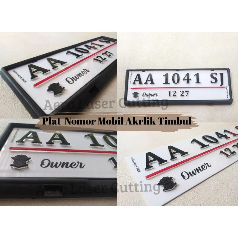 PLAT NOMOR MOBIL 3D BAHAN AKRILIK TIMBUL