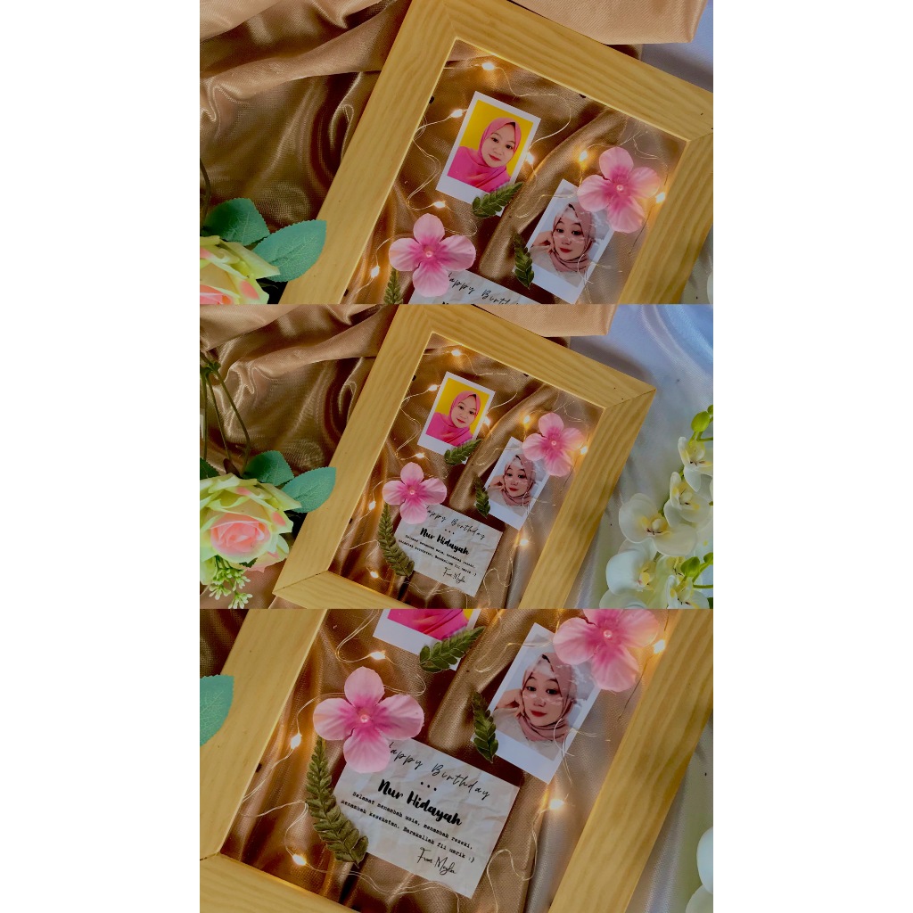 Akrilik Frame Transparan Kado Ulang Tahun Unik Menarik Termurah Akrilik LED kado wisuda akrilik