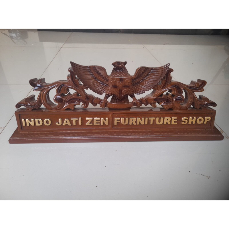 papan nama ukir kayu jati costu nama