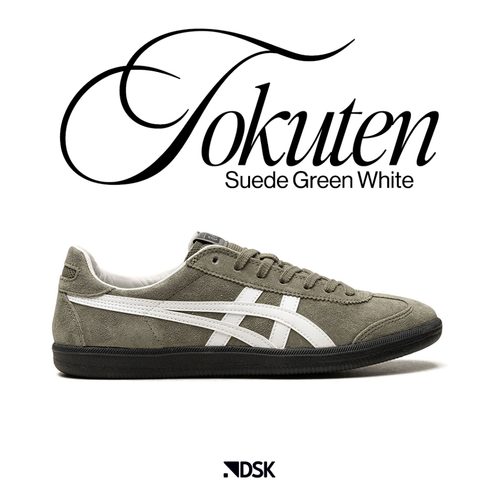 Onitsuka Tiger Tokuten Suede Green White 100% Original Sneakers Casual Pria wanita Sepatu Ori Murah 