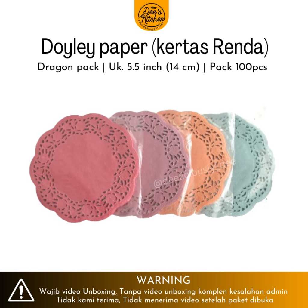 

5.5" DOYLEY PAPER (KERTAS RENDA) (Color/Warna) 5.5" Isi 100pcs