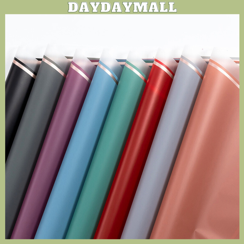 

20 LEMBAR Kertas bunga cellophane flower wrapping Paper Varian List Gold Frame Transparan Florist Kertas Kado 6013