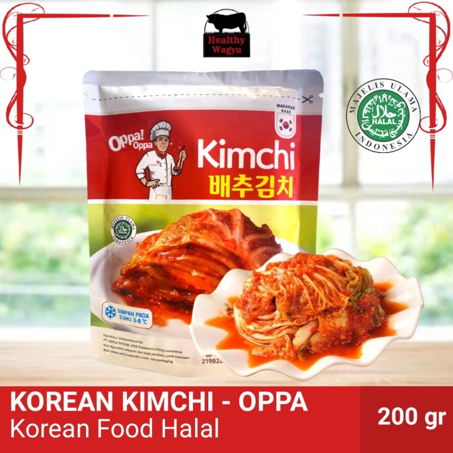 

HG OPPA Kimchi Korea Kimchi Sawi Fresh Kimchi Halal 200 gram Healthy Wagyu