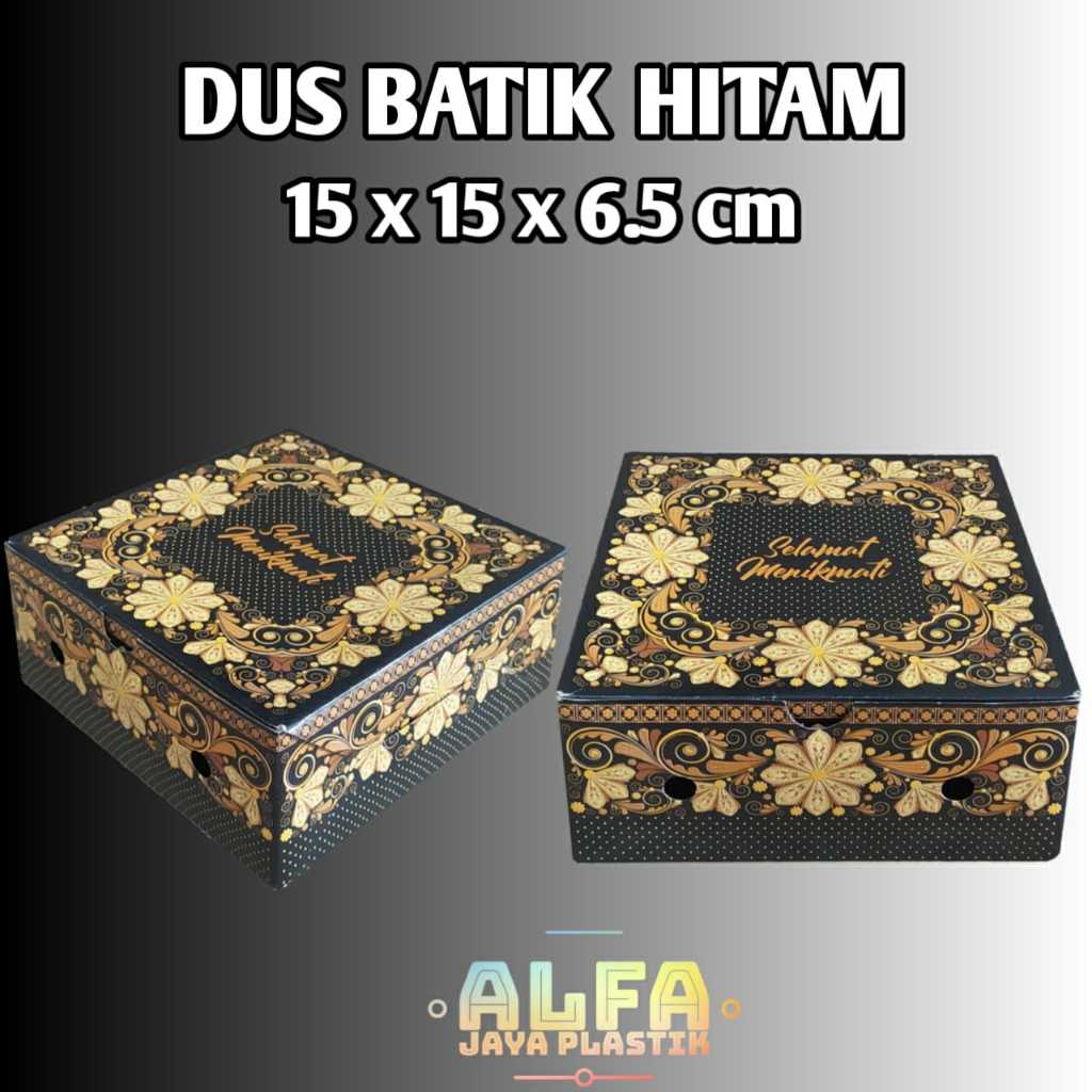 

Snack Box / Dus Batik Hitam Uk 15x15x6.5 cm
