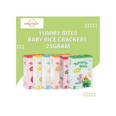 Yummy Bites Baby Rice Crackers Mini 6 mo+ bulan ke atas kemasan 25 gr Snack Cemilan MPASI Anak Bayi