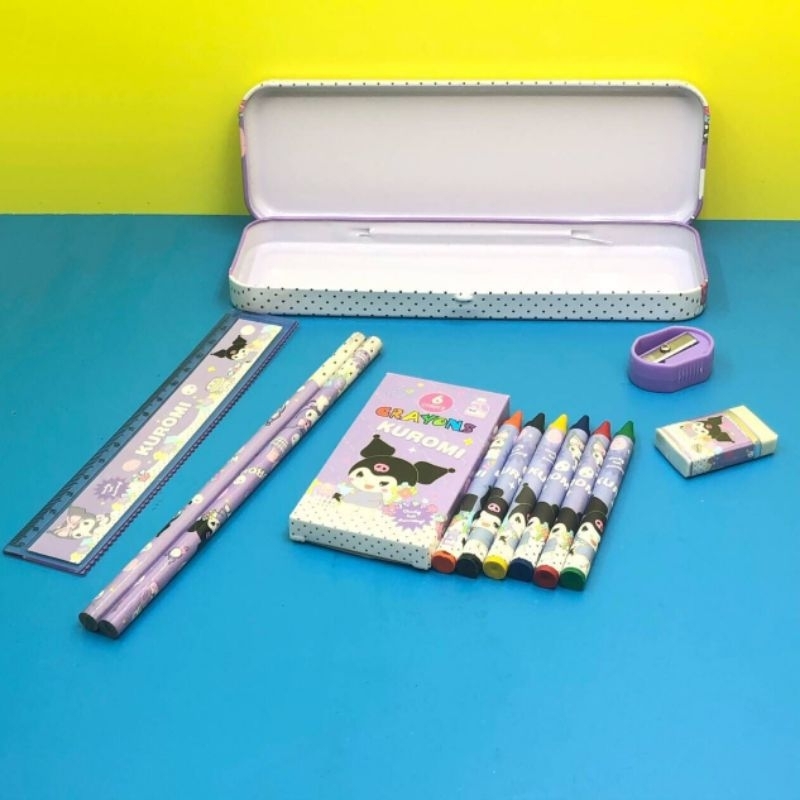 

Alat Tulis Anak Set kotak pensil Kuromi Melody Cinnamoroll/ Stationery Sekolah/ Goodie Bag Anak