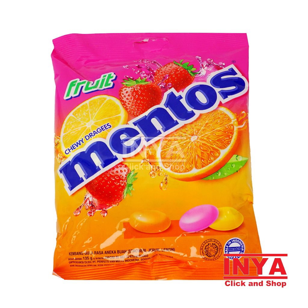 

Permen Mentos Kembang Gula Rasa Aneka Buah 135 gr isi 50 butir - Permen Wangi