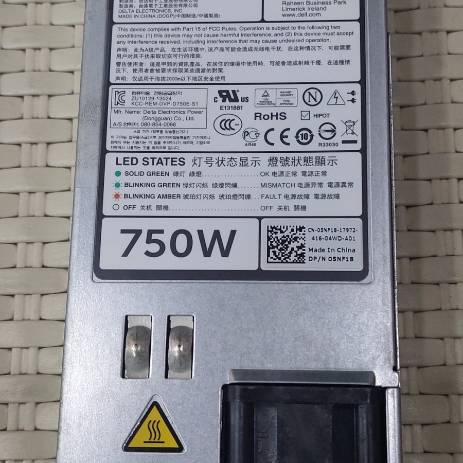 POWER SUPPLY PSU SERVER DELL R620 R720
