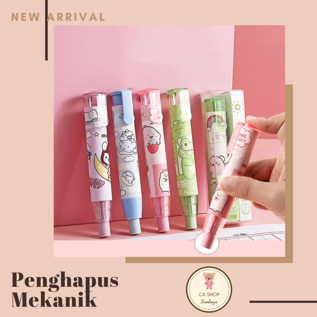 

[ READY SAMARINDA ] Penghapus Mekanik Press The Eraser | Pen Penghapus Cetrek Karakter Lucu