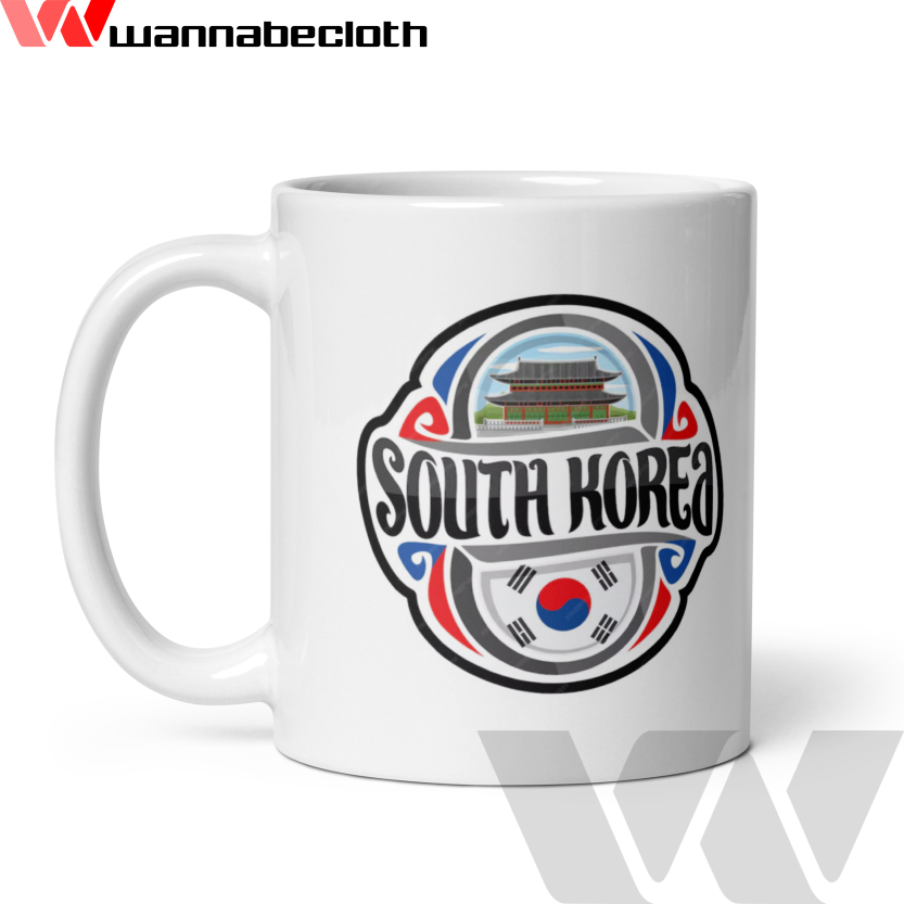 Mug South Korea Gelas Korea Selatan Mug Gelas Souvenir Negara Dunia Cetak Mug Custom Mug Print