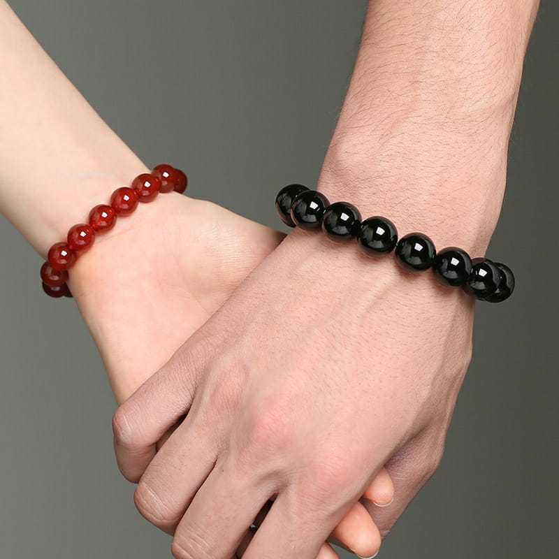 Gelang batu giok merah delima/gelang giok black jade/gelang giok pria dan wanita