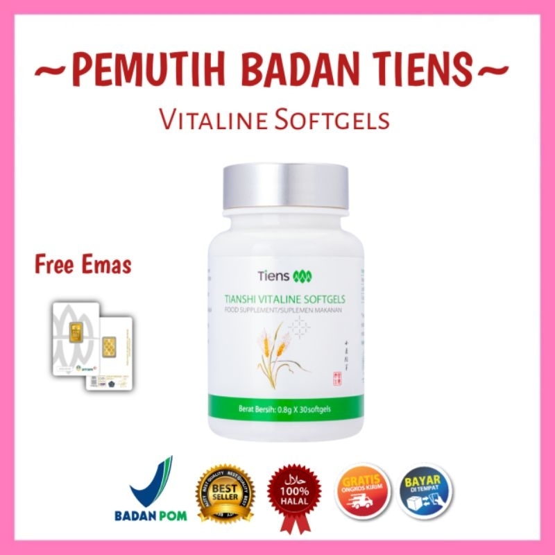 Vitaline Softgels Pemutih Badan Tiens | Vitaline Tiens - Obat Pemutih kulit Terbaik Di Dunia