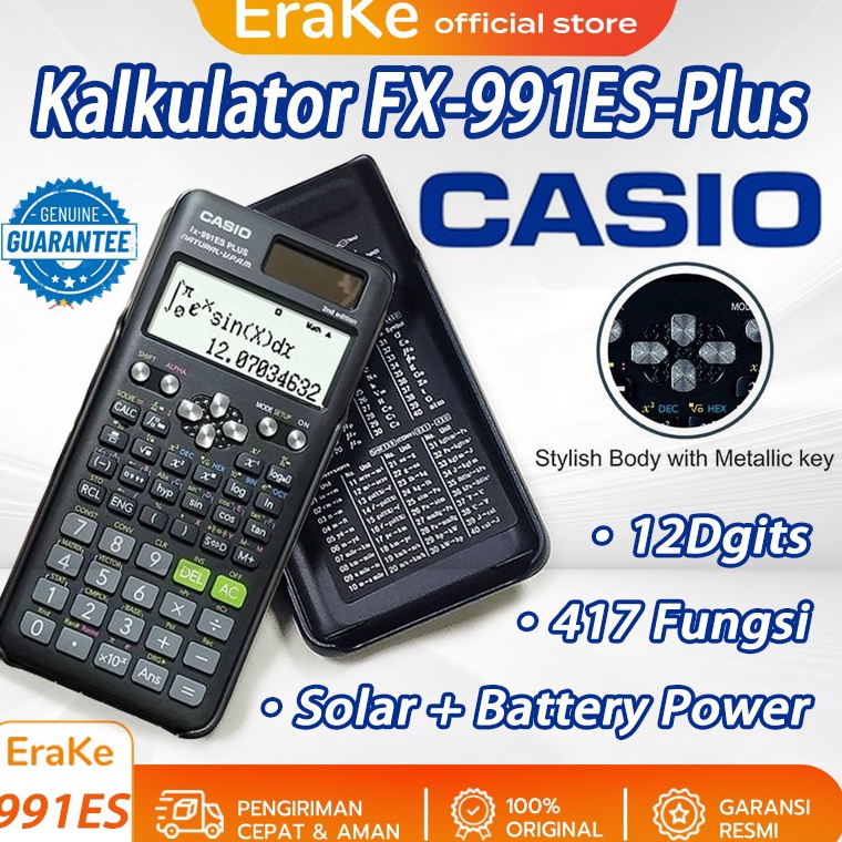 

KODE J9Z7 Kalkulator Scientific Casio ilmiah FX991EX991ESPlus Calculator Scientific Casio Kalkulator Casio Scientific 417 FungsiDua Sumber Tenaga Baterai Dan Tenaga Matahari4 Konstanta Rumus