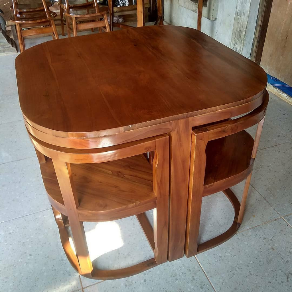 Set Meja Kursi Makan Minimalis Unik Simpel - 0117