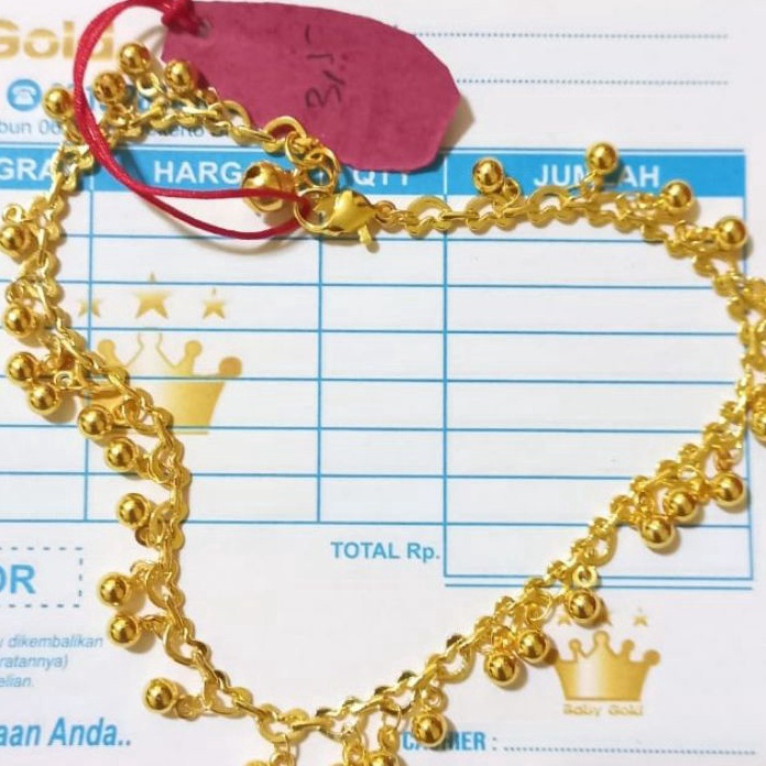 Stok terbaru gelang kaki india emas asli dapat surat dari toko