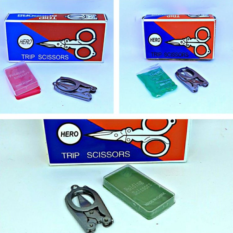 

ART X75Q 12pcs GUNTING LIPAT BESI HERO TRIP SCISSORS GROSIR