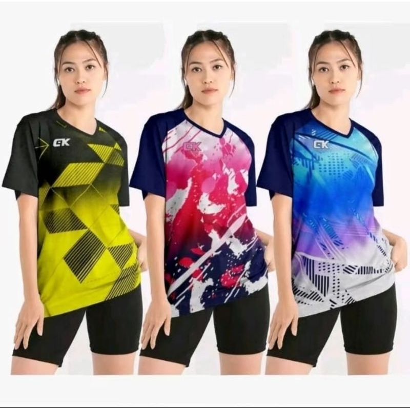 Baju Olahraga Wanita Baju Volly Wanita Premium Baju senam Wanita Jumbo Baju Bulutangkis Badminton Ru