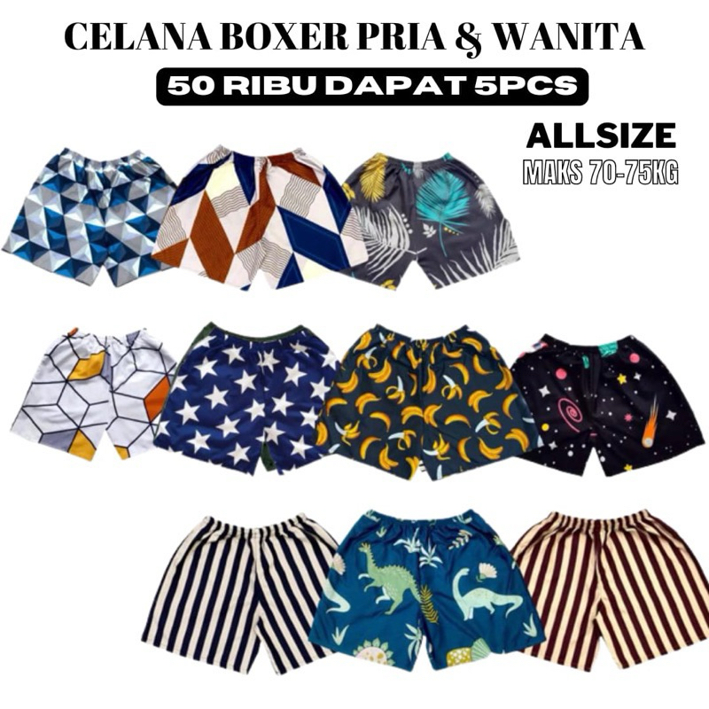CELANA BOXER | CELANA KOLOR DEWASA 50 RIBU GET 5 pcs