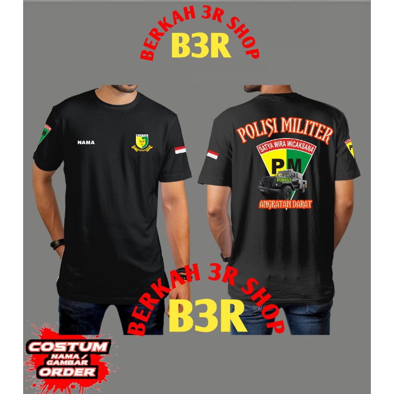 kaos pomad lengan pendek/pm/angkatan darat