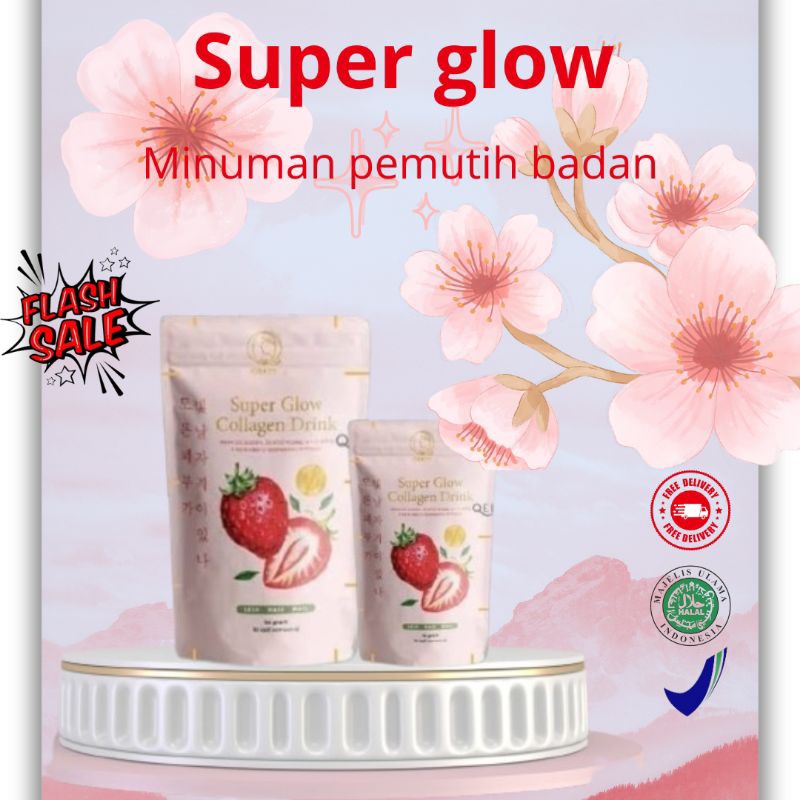 Super Glow Collagen Drink Minuman Pemutih Badan Cepat Permanen Mencerahkan Kulit Suplemen Pemutih Ku