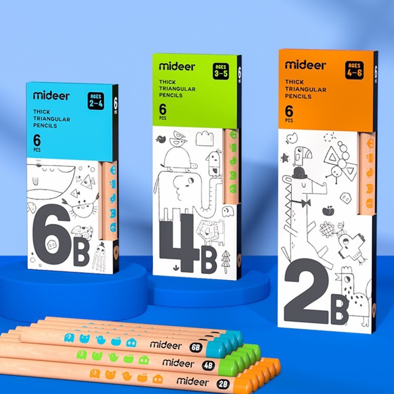 

KODE R1Y3 Mideer Thick Triangular Pencil 2B 4B 6B Pensil Segitiga Alat Tulis Sekolah