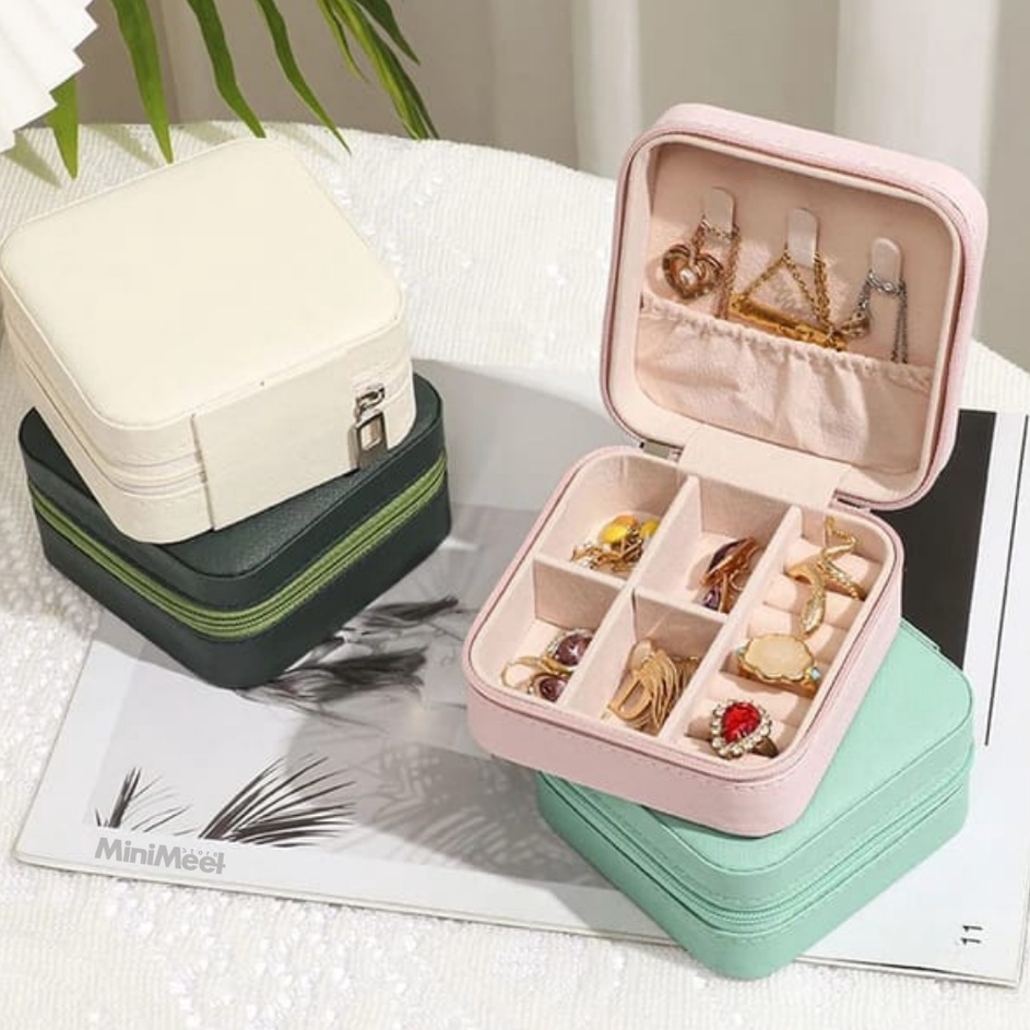 Hs HM129 Kotak Perhiasan Jewelry Box Mini Kotak Perhiasan Kotak Penyimpanan Travel Jewelry Box Case 